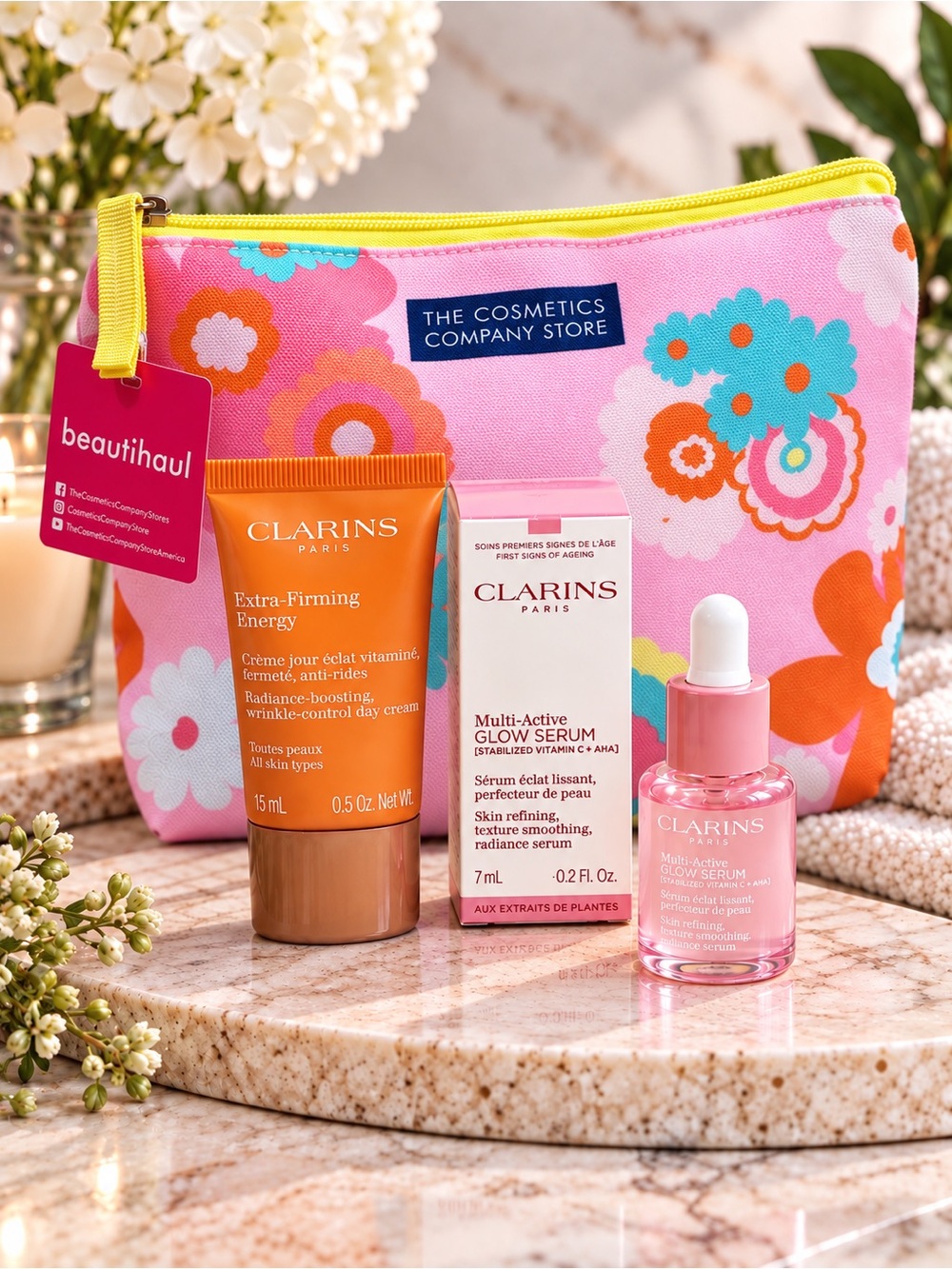 Clarins Skincare Duo Set | Extra-Firming Energy + Multi-Active Glow Serum